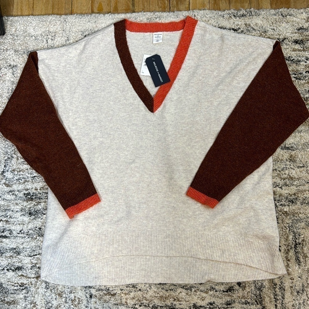 Melrose & Market L, color lock, 3/4 sleeve, lightweight, recycled fabric, fall